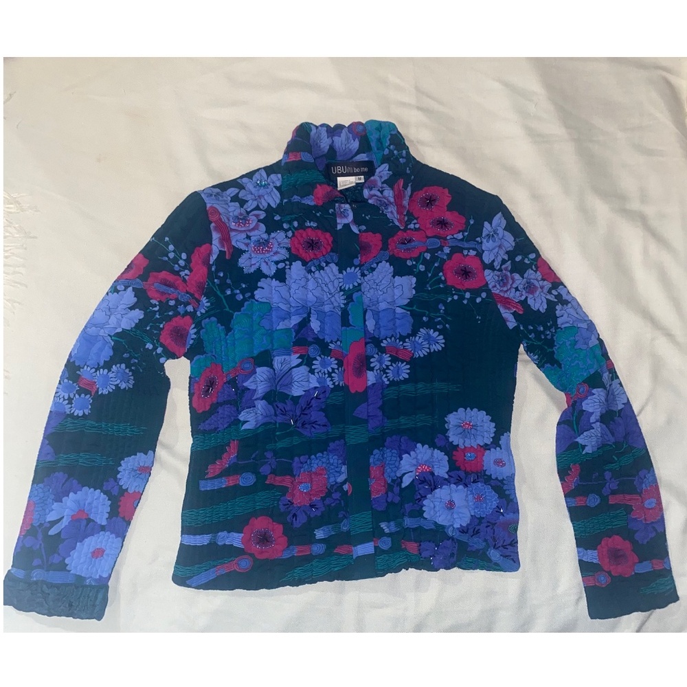 UBU I’ll Be Me crinkle beaded puffer jacket multi color